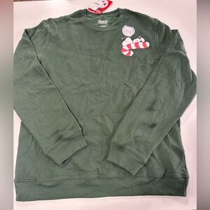 Peanuts Green Crewneck Sweater with Snoopy Design